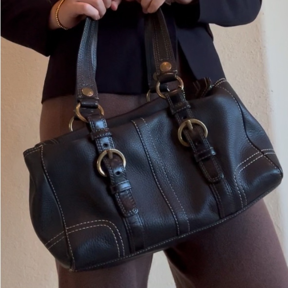 Vintage Coach Black buckle bag
